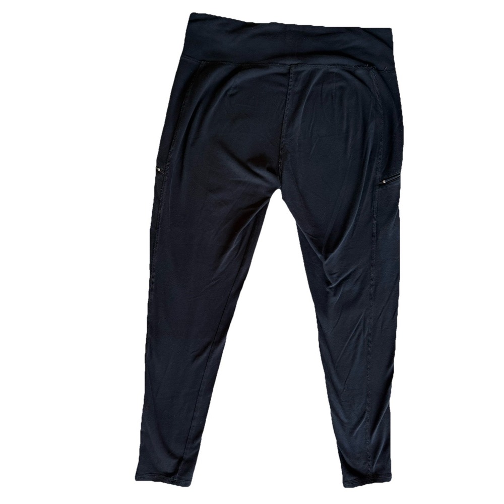 Eileen Fisher Black Cropped Leggings Women's Medium Zip Pocket Stretch Capri - Picture 3 of 8